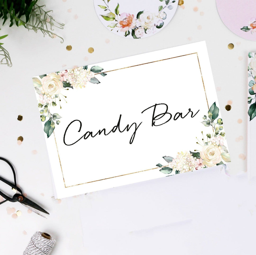Schild Candy Bar Bluetenzauber