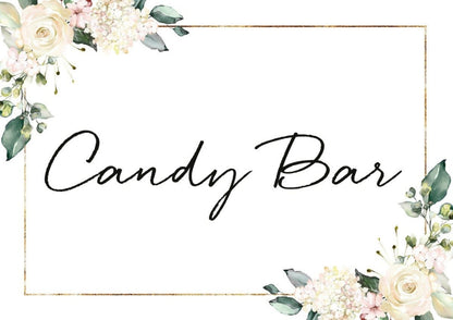 Schild Candy Bar Bluetenzauber Hochzeitsdeko