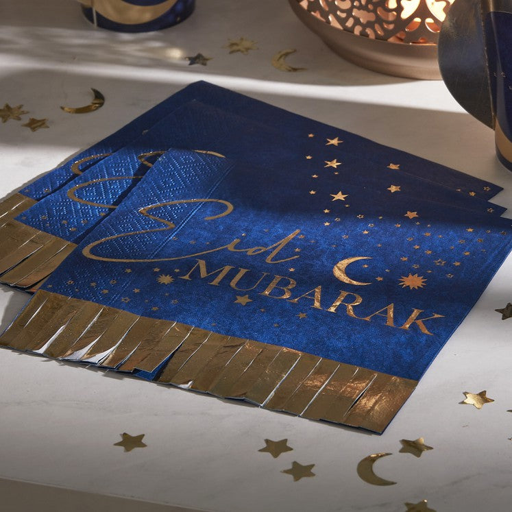 Servietten Mond Sterne Eid Mubarak