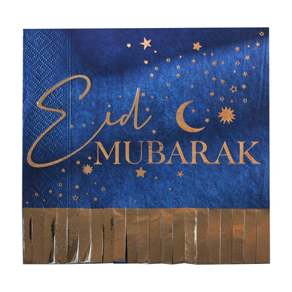 Eid Mubarak Servietten mit Fransen (16  Stück)