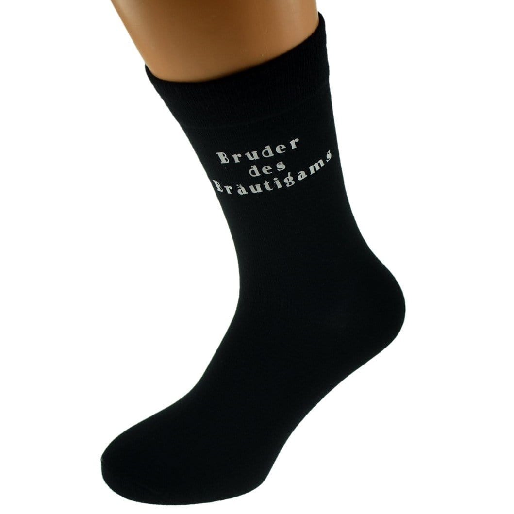 Hochzeit Socken schwarz mit Spruch Bruder des Bräutigams
