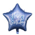 Folienballon Stern Happy Birthday blau
