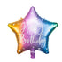 Folienballon Stern Happy Birthday Regenbogen