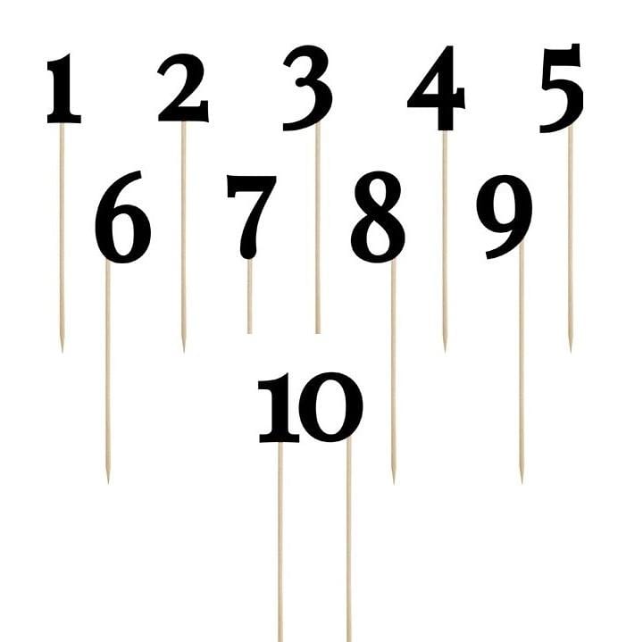 Tischnummern Stecker Zahlen schwarz