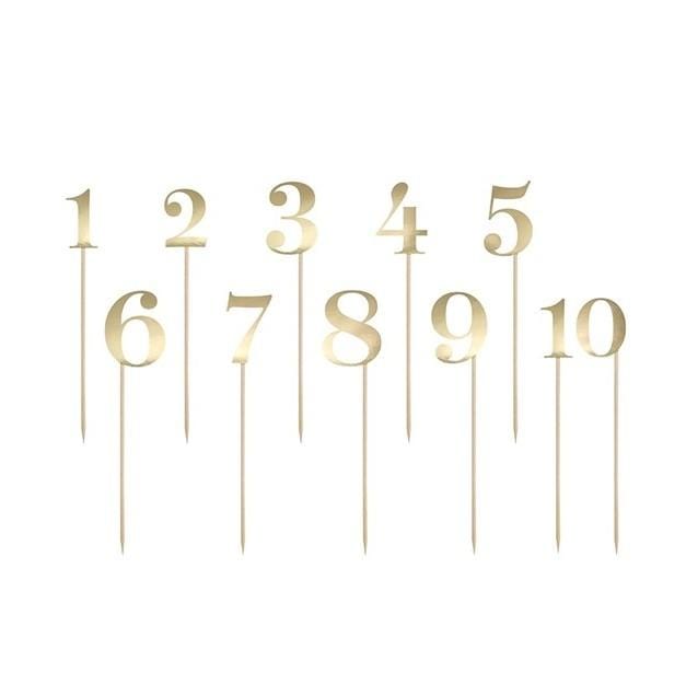Tischnummern Stecker Zahlen gold