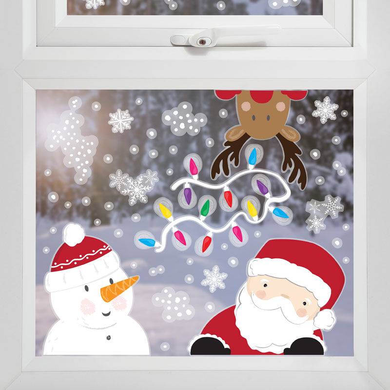 Weihnachten Fenster Aufkleber Nikolaus